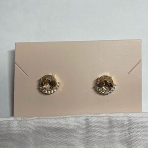 Chic Gold and Brown Crystal Earrings